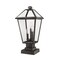 Z-Lite Talbot 3 Light Outdoor Pier Mounted Fixture, Black & Clear Beveled 579PHBS-SQPM-BK - alternate 3